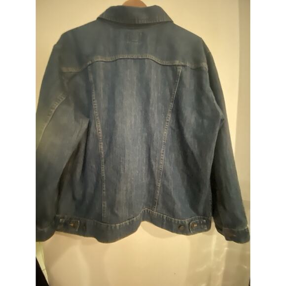 Wrangler Denim Jacket Women’s Size XXL Distressed Cowgirl Cowboy Rodeo Western - Picture 4 of 9